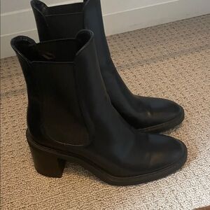 Zara Black Heeled Boots for Women
